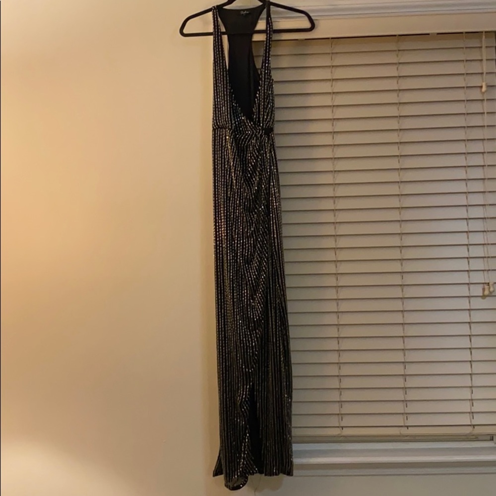 Sequin formal wrap dress